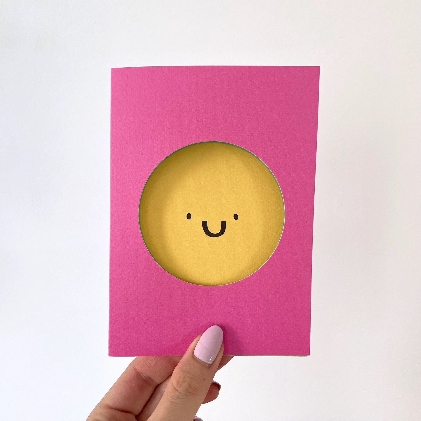 Happy Face Die Cut Greeting Card