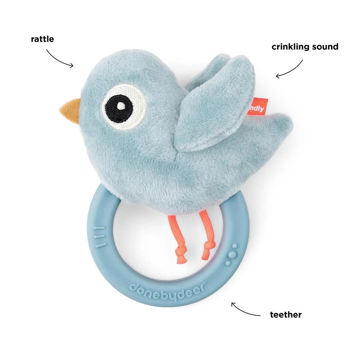 Sensory Rattle with Teether / Blue