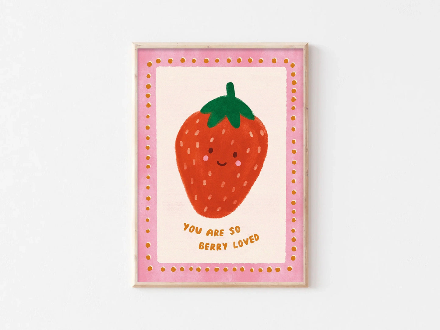 Berry Loved Strawberry Art Print