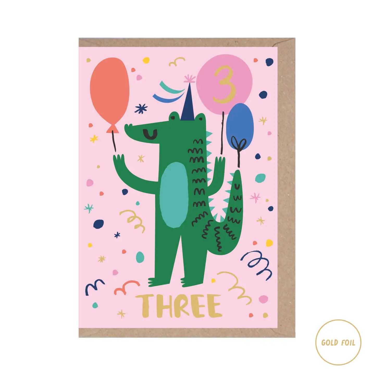 3rd Birthday Crocodile Card