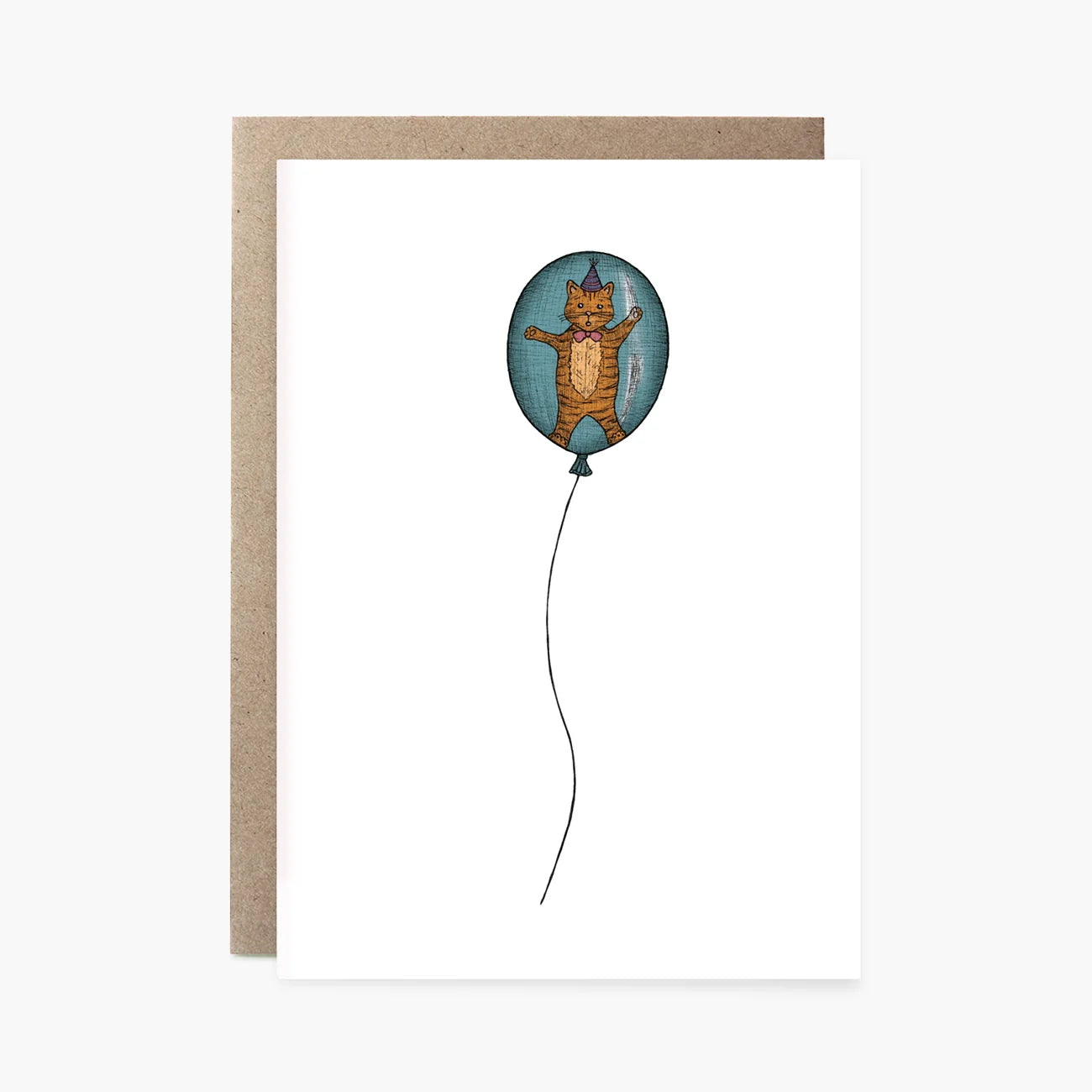 Greeting Card / Cat in a Balloon