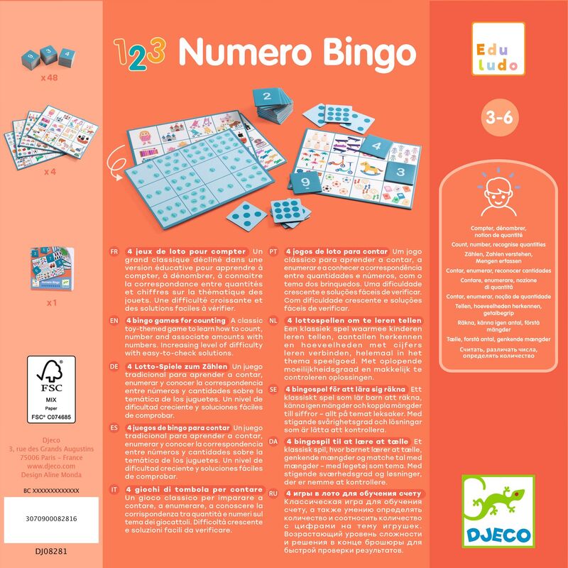 Numero Bingo / Counting & Number Eduludo Game