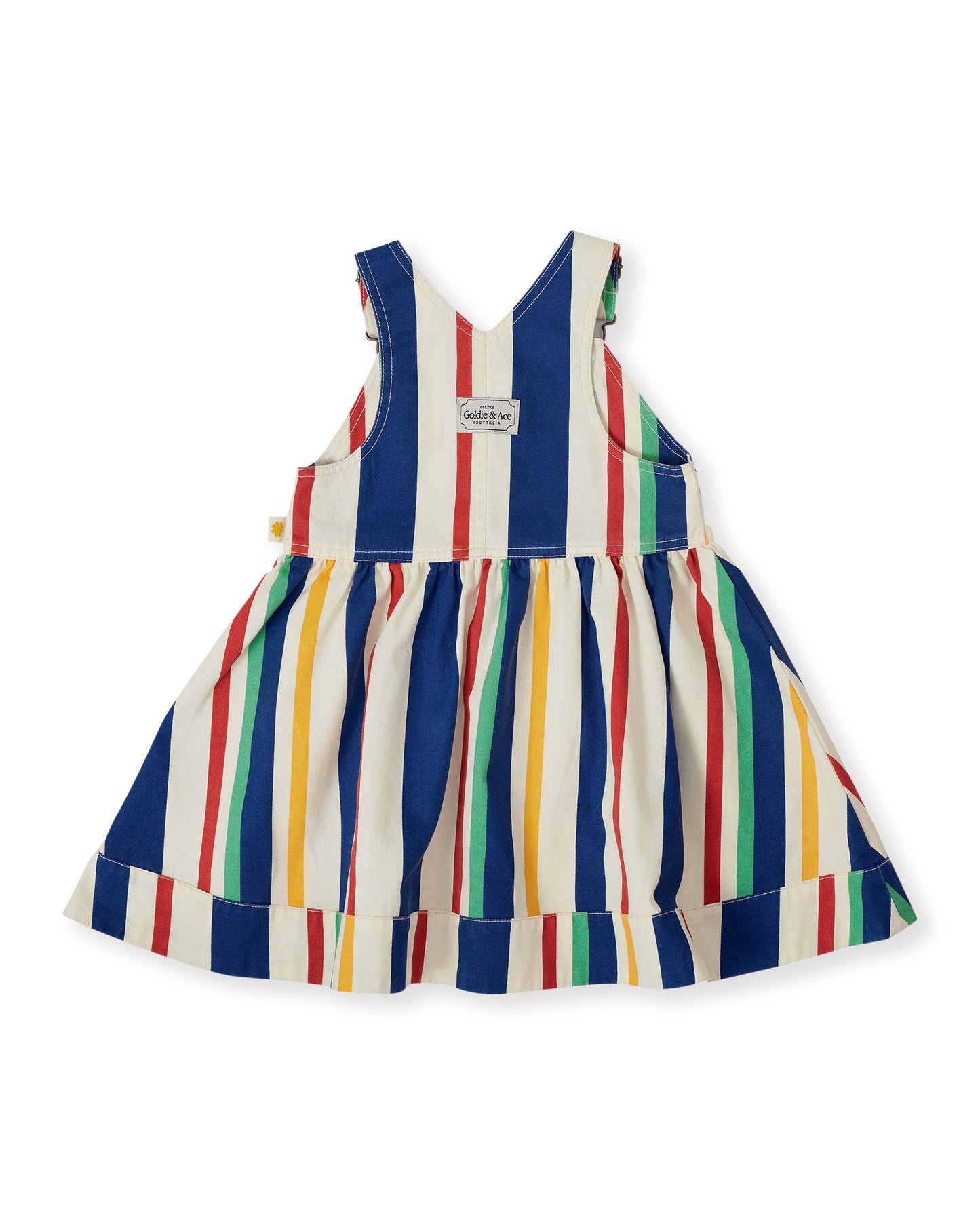 Heidi 90's Bold Stripe Denim Pinafore Dress