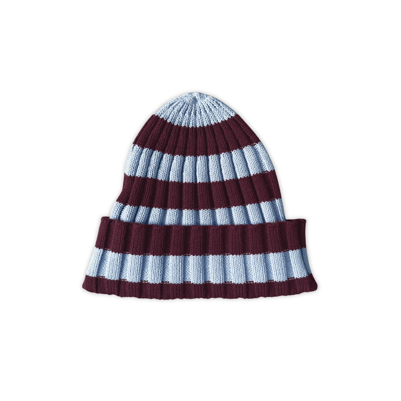 Organic Striped Pixie Knit Beanie / Plum