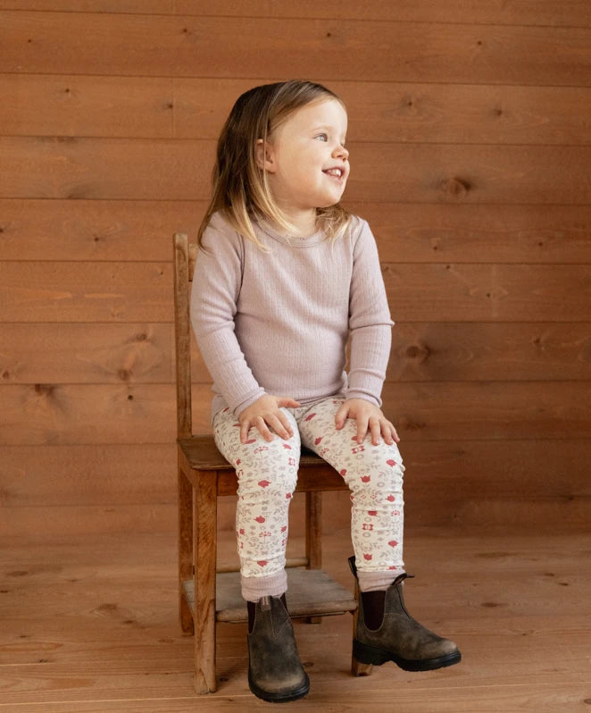 Merino Pointelle Long Sleeve Cloud Tee / Lilac