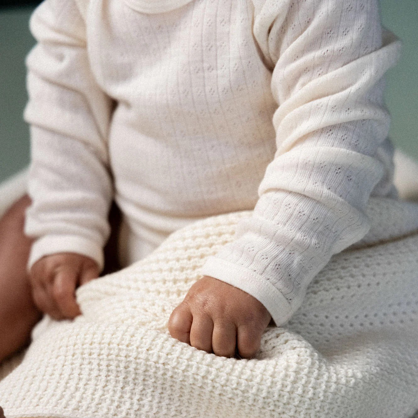 Merino Wool Knit Blanket / Natural