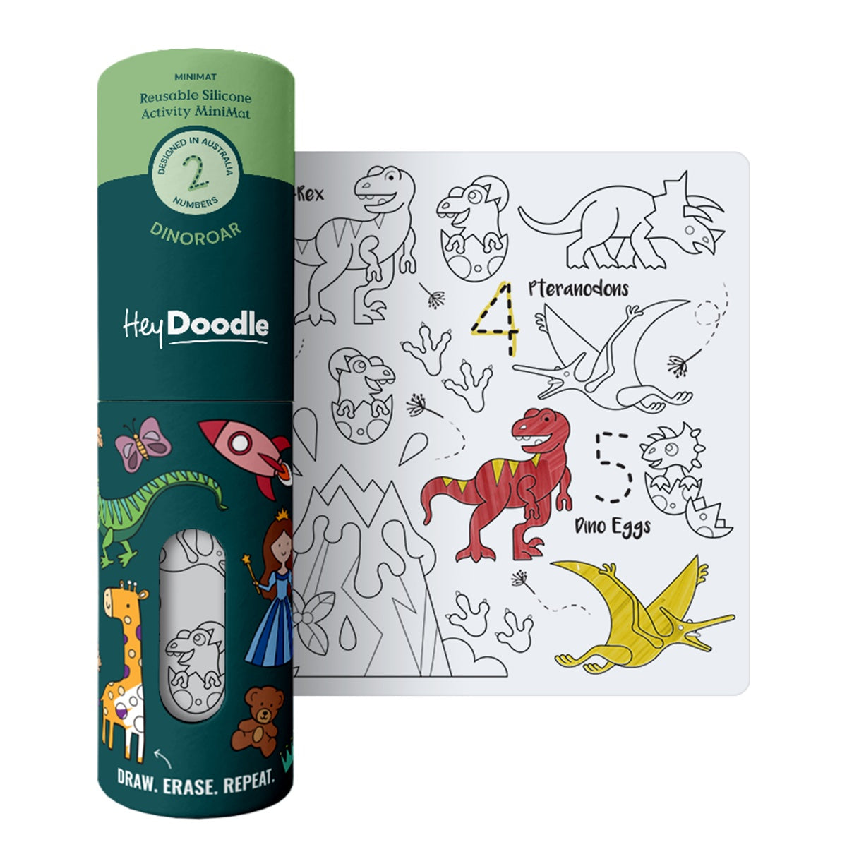 Silicone Drawing Mini Mat / Dino Roar