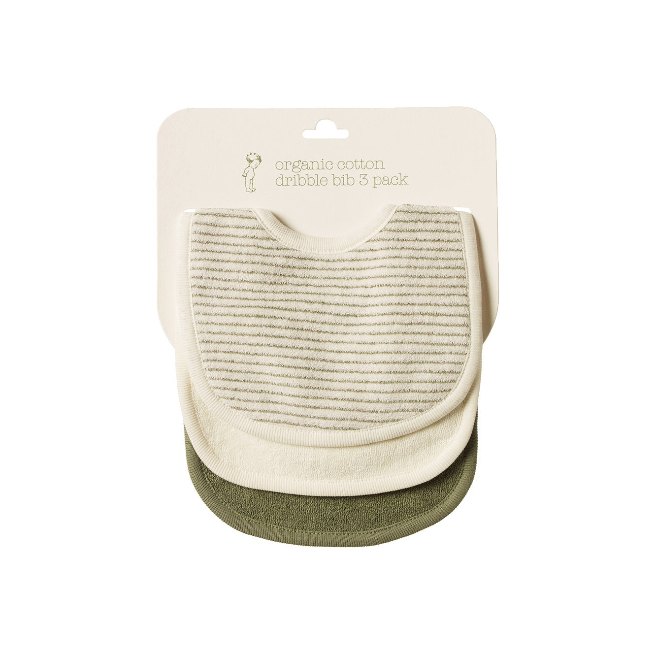 Dribble Bib Pack of 3 / Nettle Pinstripe