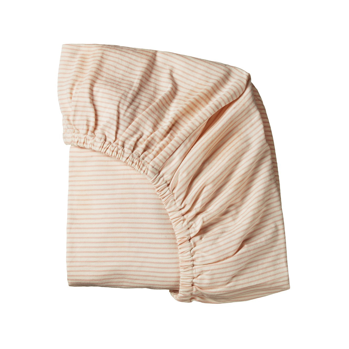 Fitted Cotton Bassinet Sheet / Rose Pinstripe