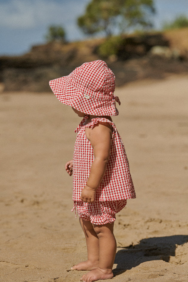 Gingham Sunhat / Red Check