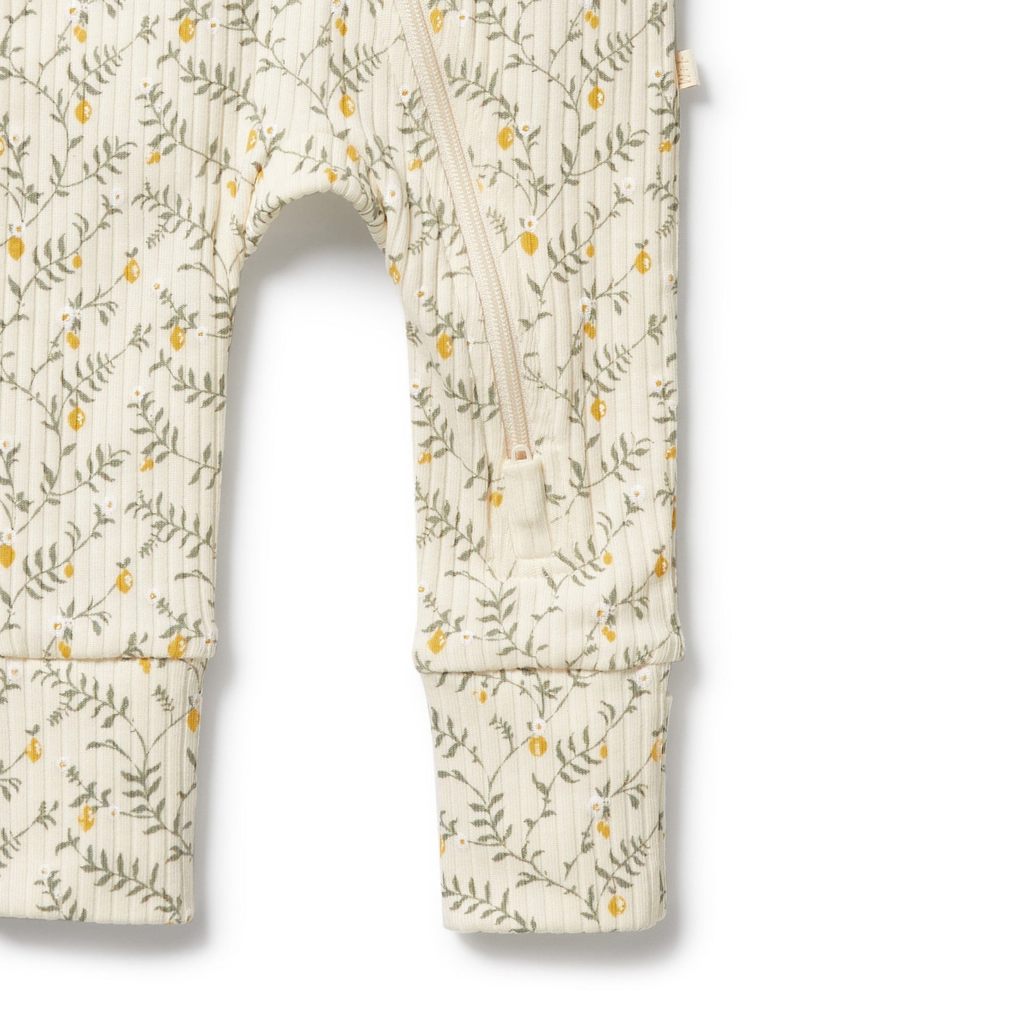 Lemon Leaf Organic Zipsuit