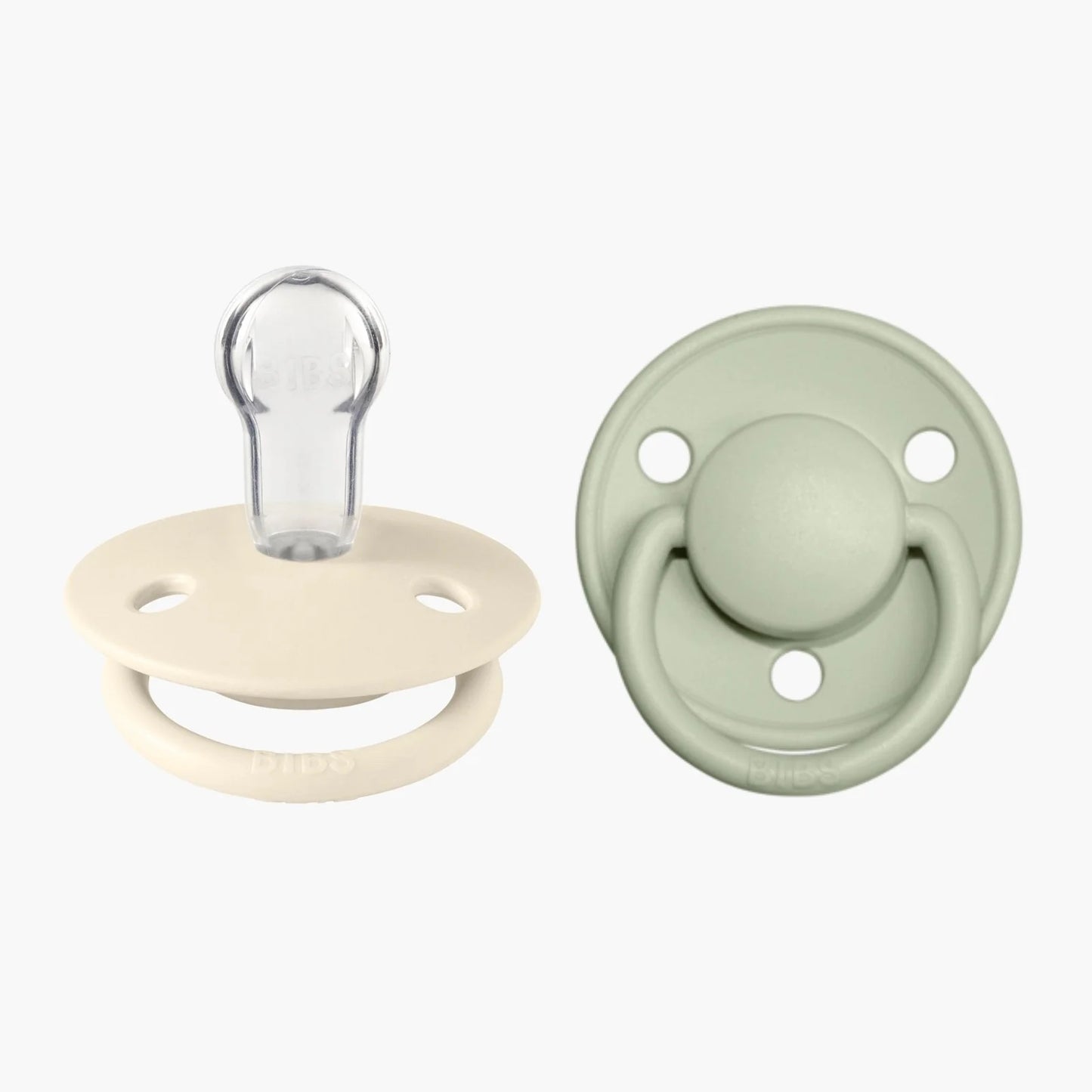 BIBS De Lux Silicone Dummies 2 Pack / Sage