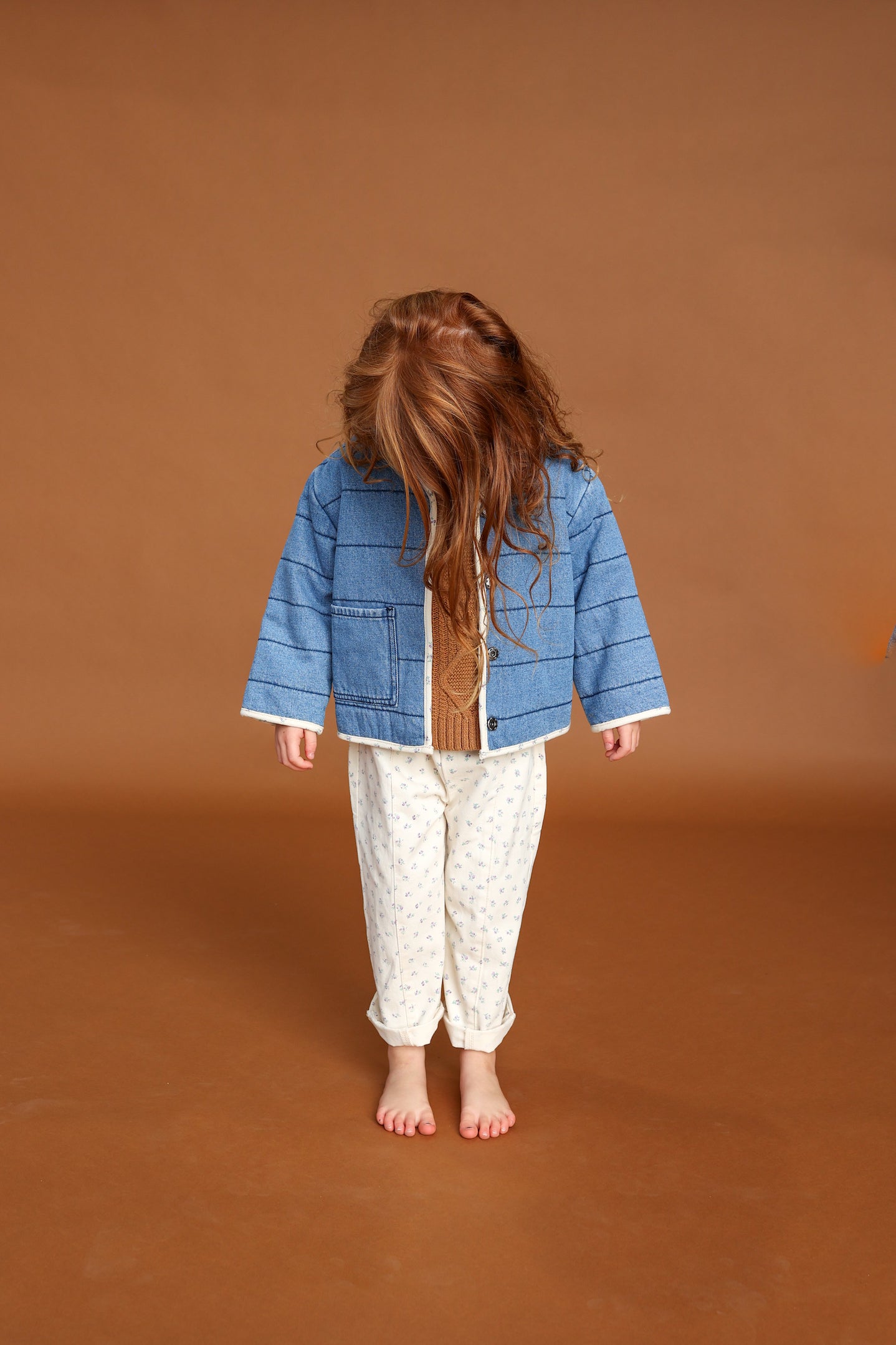 Quilted Reversible Jacket / Denim & Garden