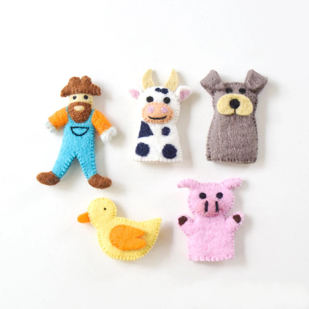 Old McDonald Farm Animals Finger Puppet Set