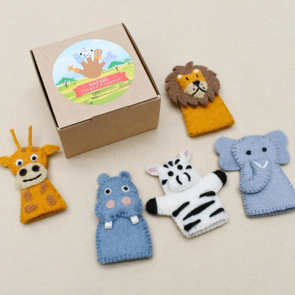 Safari Animals Finger Puppet Set