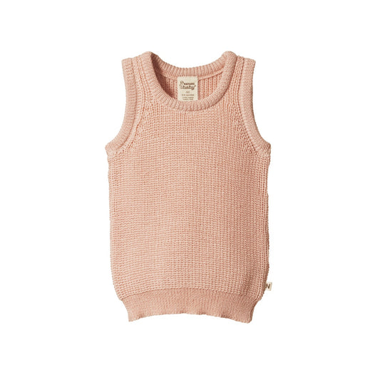 Merino Knit Vest / Rose Dust