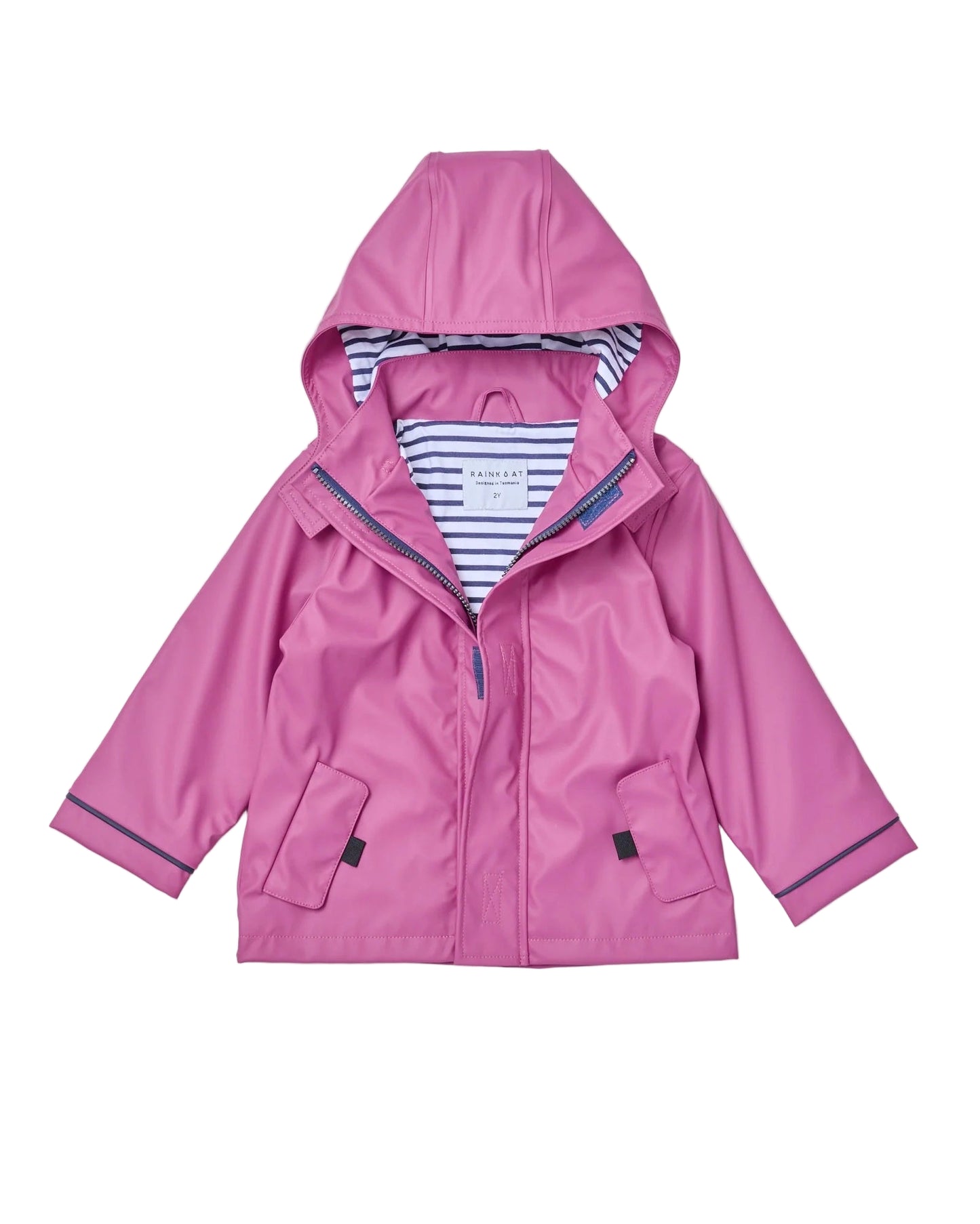 Stripy Sailor Raincoat / Wild Berry