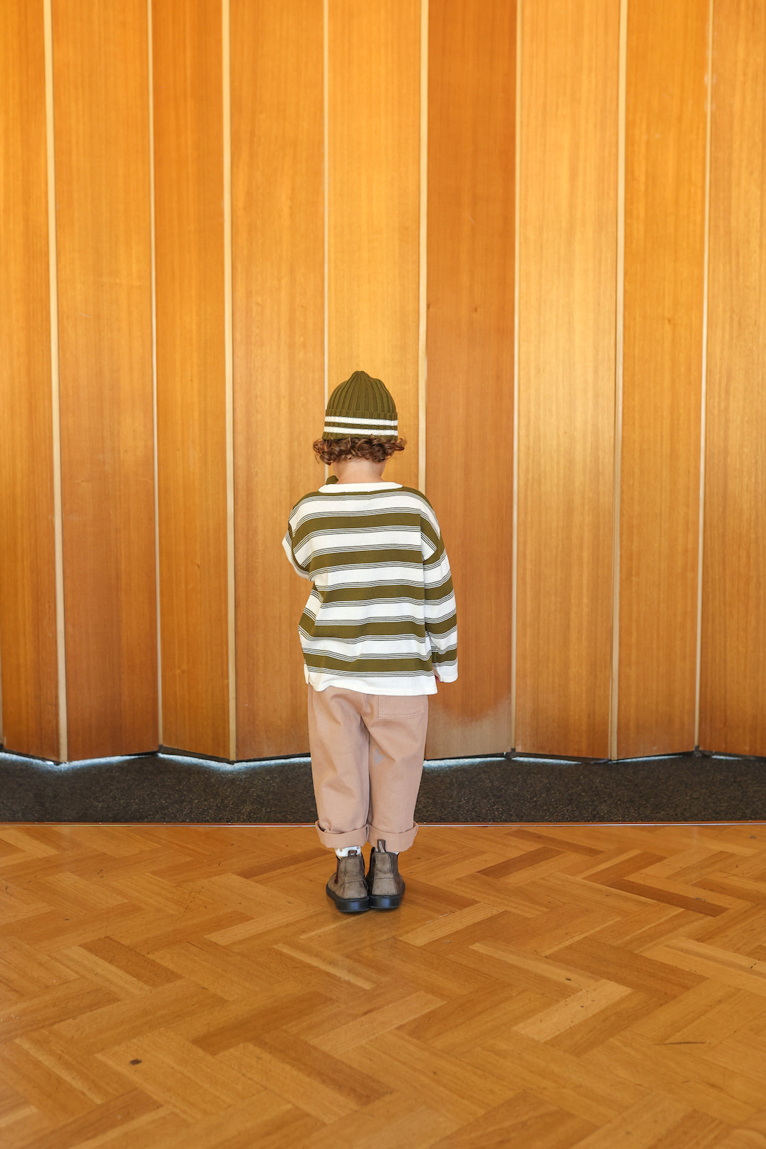 Organic Stripe Long Sleeve Tee / Herb