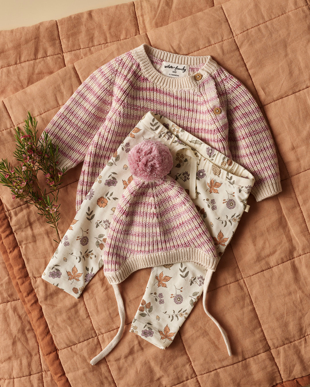 Rhubarb Stripe Knitted Kimono Cardigan