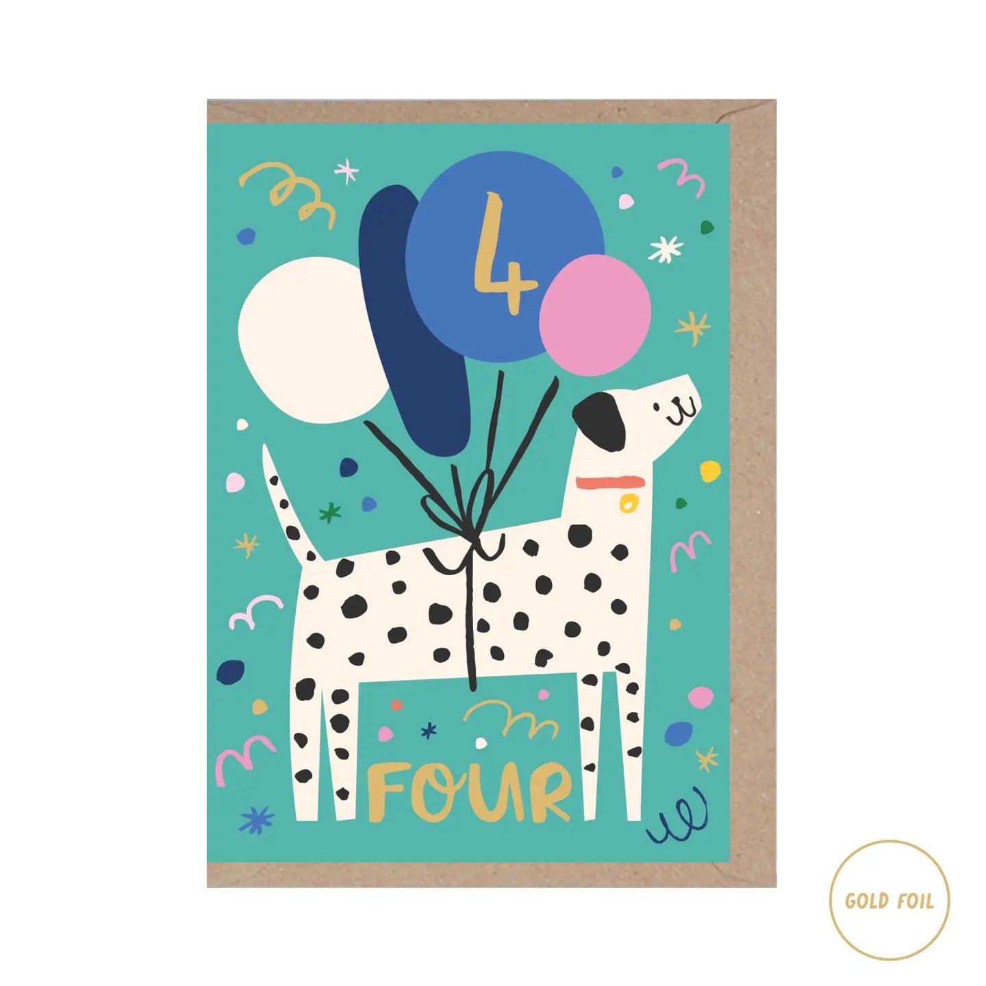 4th Birthday Dalmation Card