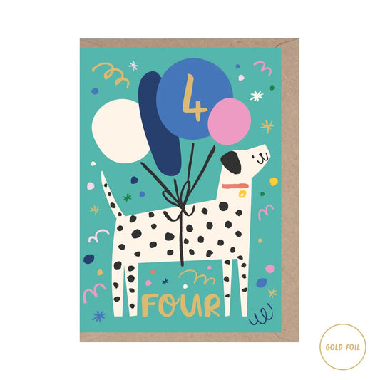4th Birthday Dalmation Card