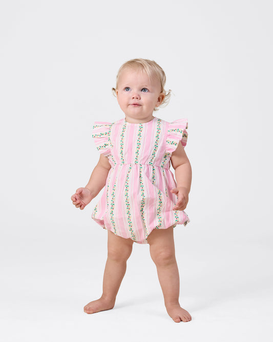 Lani Antique Stripe Strawberry Romper