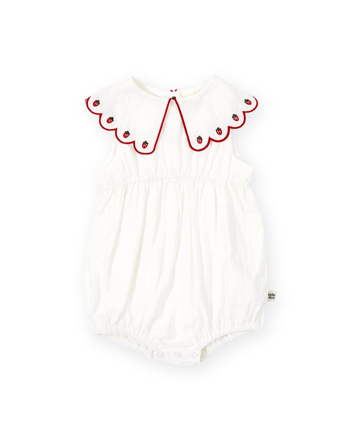 Scallop Collar Strawberry Romper