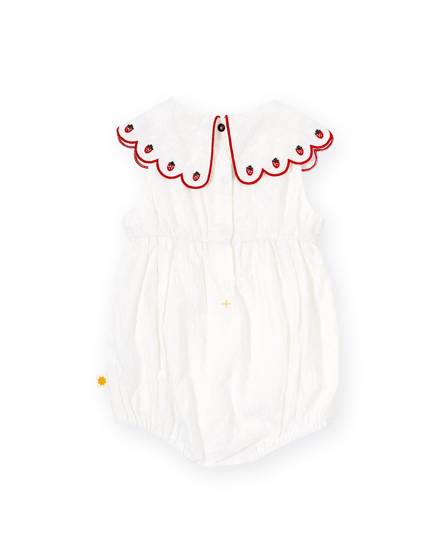 Scallop Collar Strawberry Romper