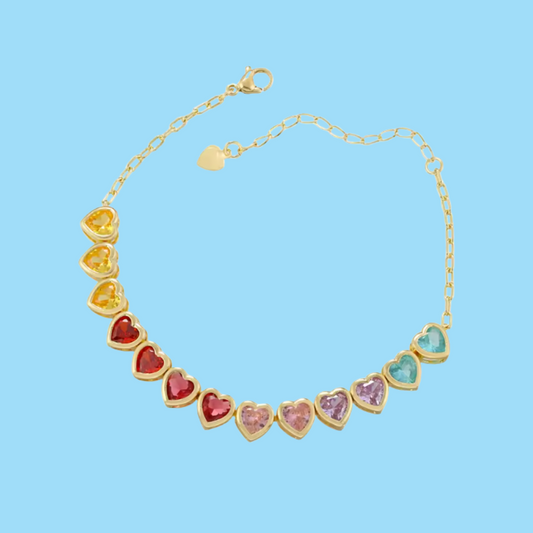 Hearts for Days Rainbow Heart Bracelet