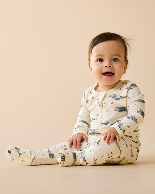 Woolly Whales Organic Zipsuit