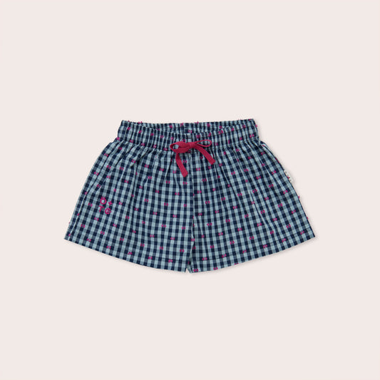 Gingham Bows Wide Shorts