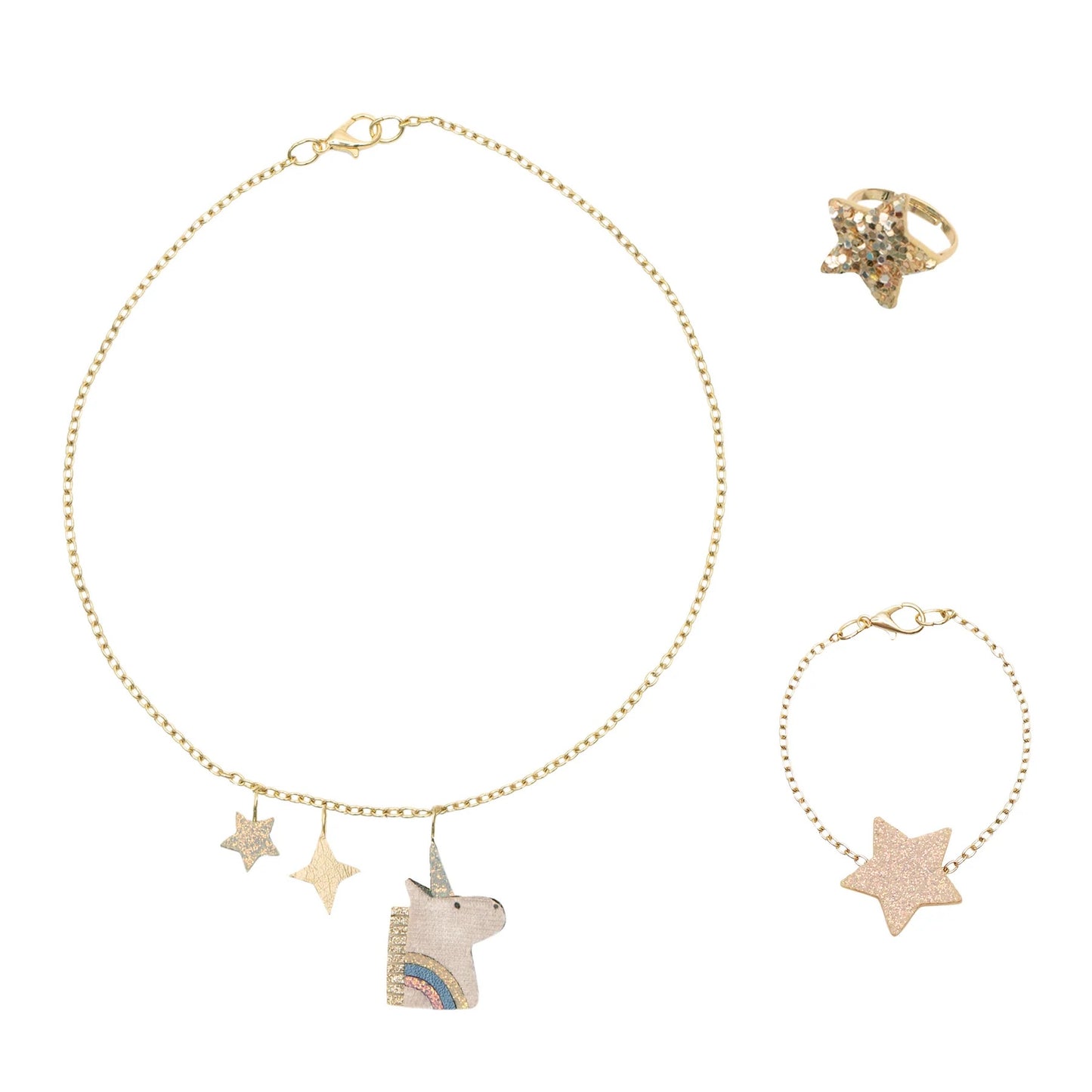 Gold Unicorn Jewellery Set