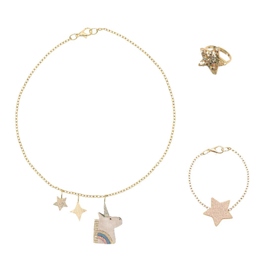 Gold Unicorn Jewellery Set