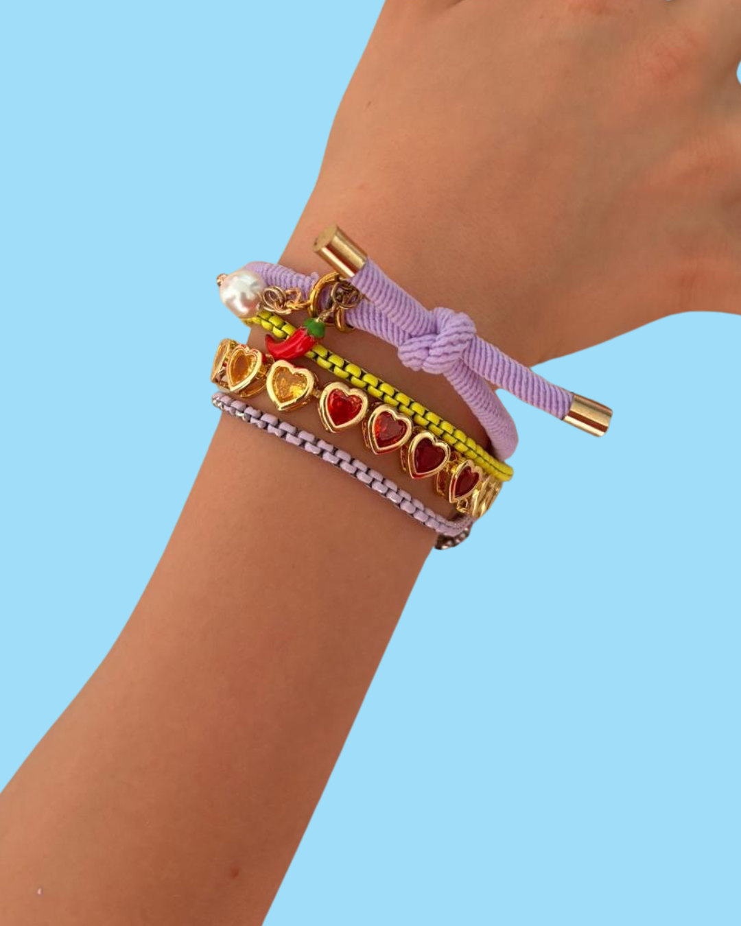 Hearts for Days Rainbow Heart Bracelet