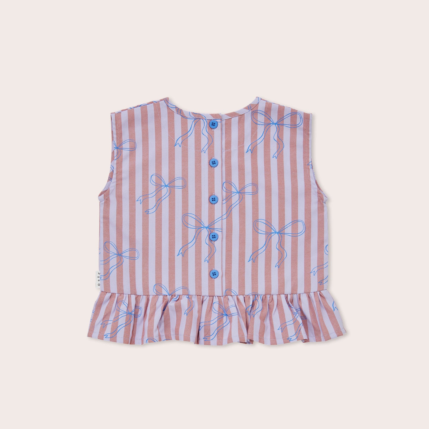 Blue Bows Boxy Frill Singlet