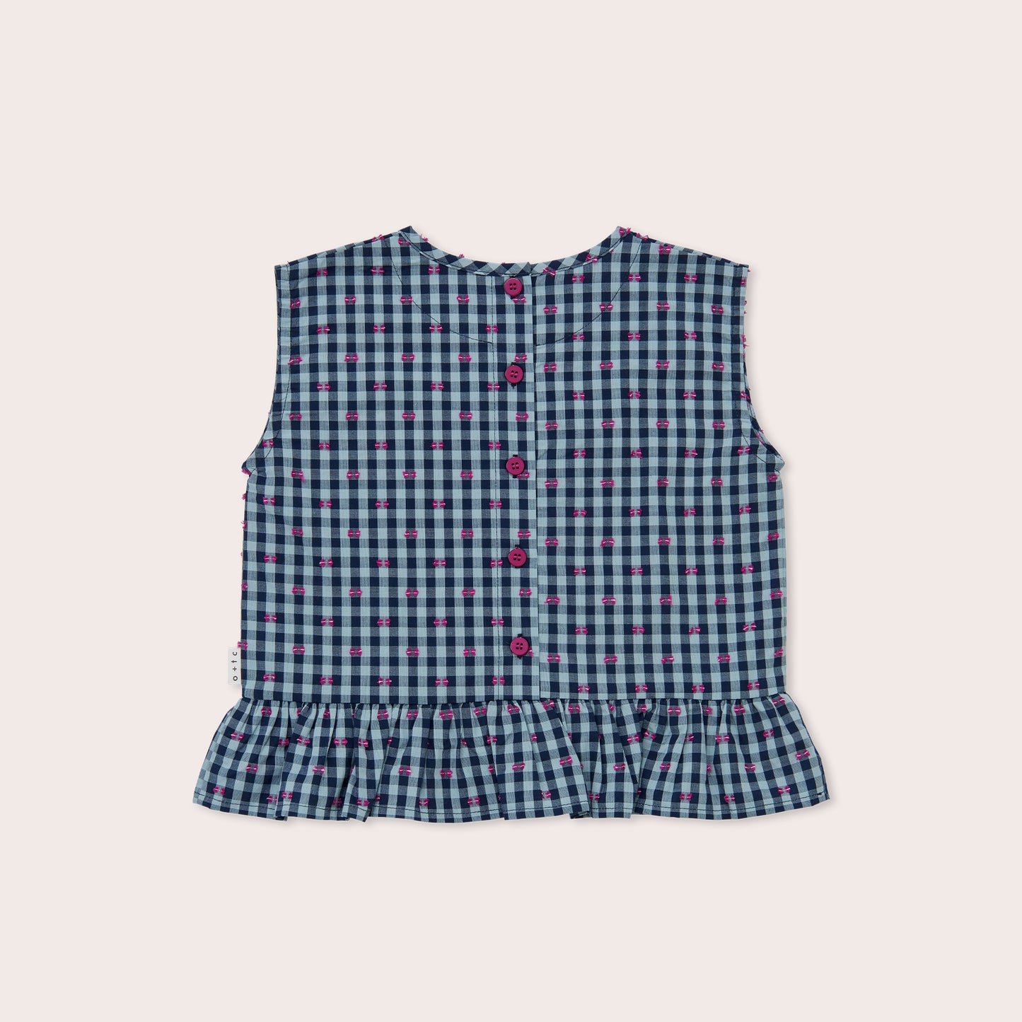 Gingham Bows Boxy Frill Singlet