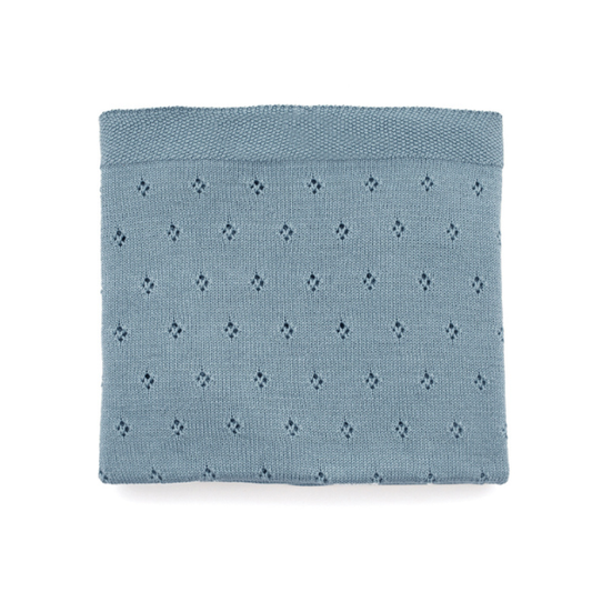 Pointelle Baby Blanket / Baby Blue