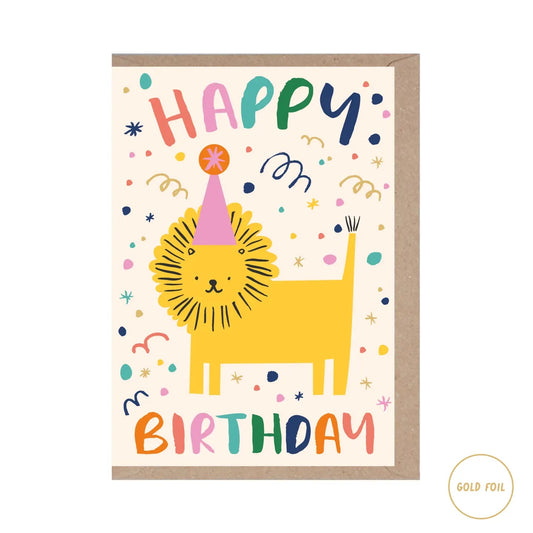 Lion Happy Birthday Card