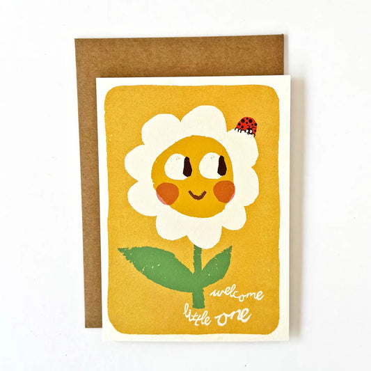 Welcome Little One Daisy Greeting Card