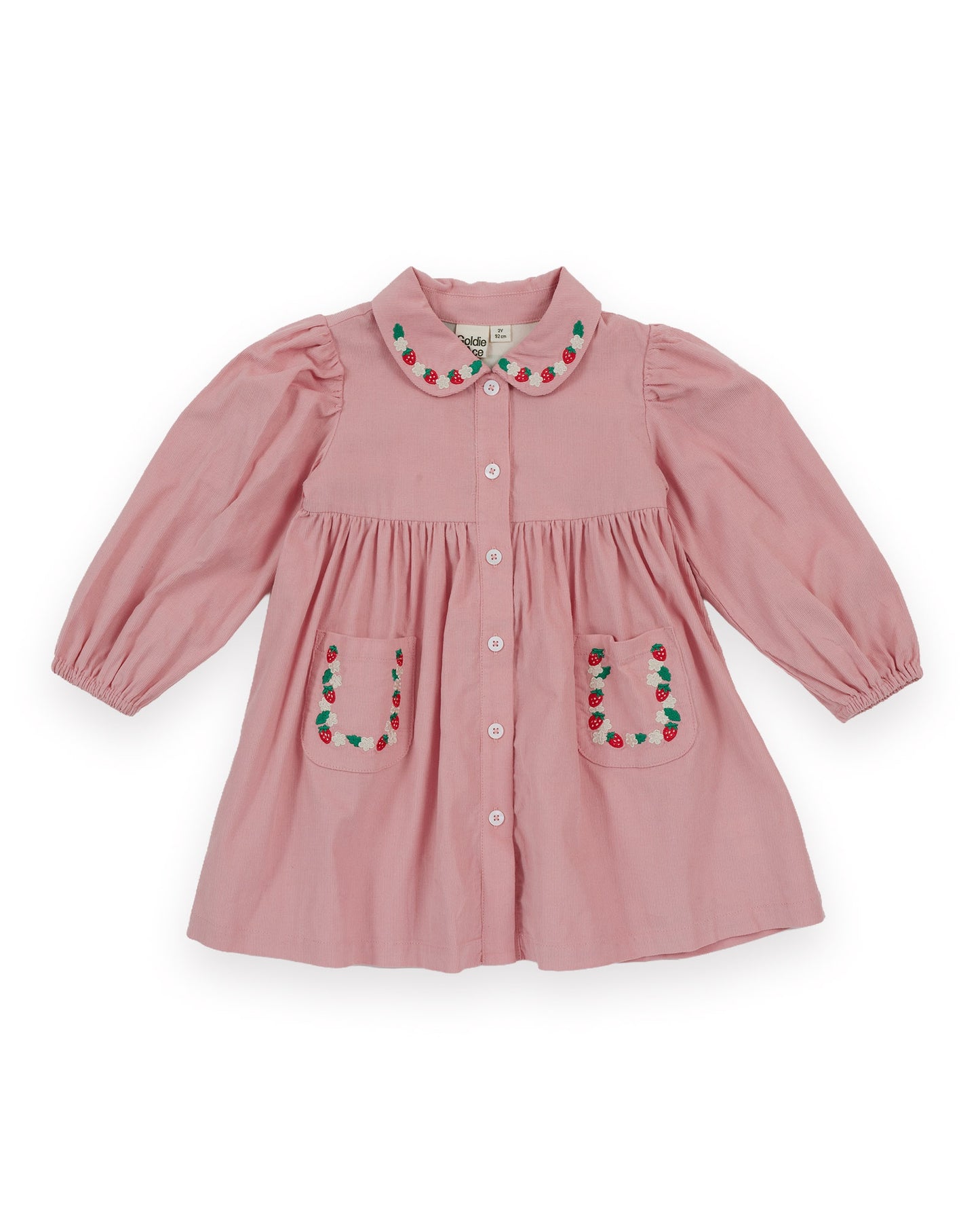 Wild Strawberry Corduroy Collar Dress
