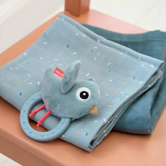 Sensory Rattle with Teether / Blue