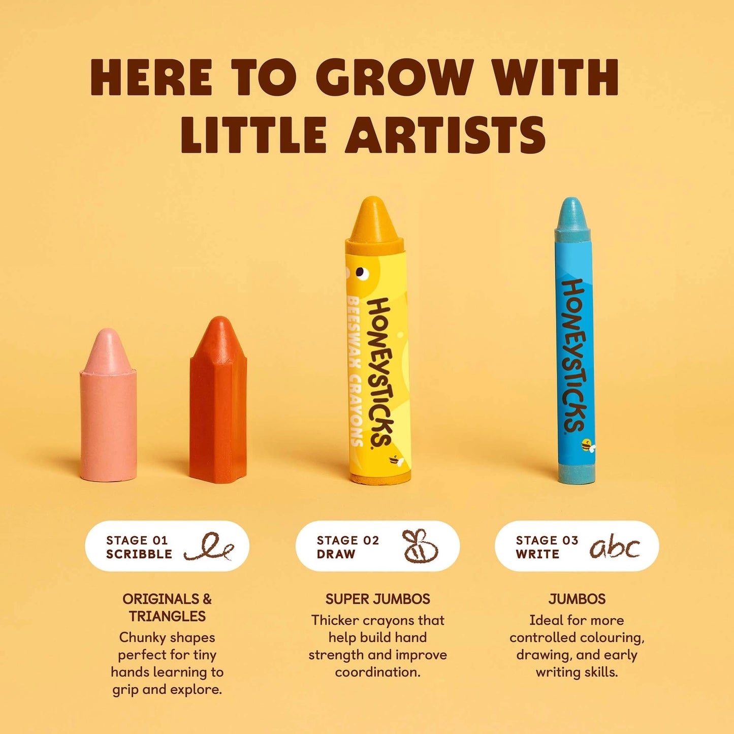 Beeswax Crayons Super Jumbos