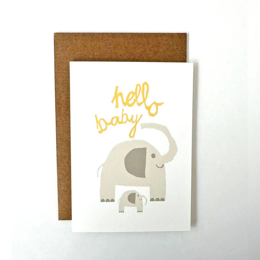 Hello Baby Elephant Greeting Card
