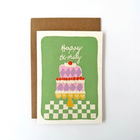 Happy Birthday Cake Greeting Card
