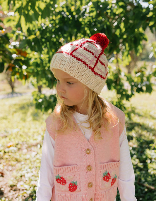 Crossroads Beanie / Pink & Red