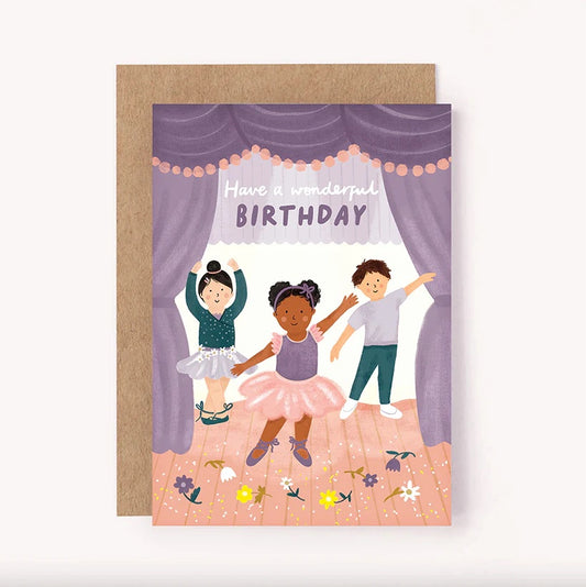 Ballerina Happy Birthday Card