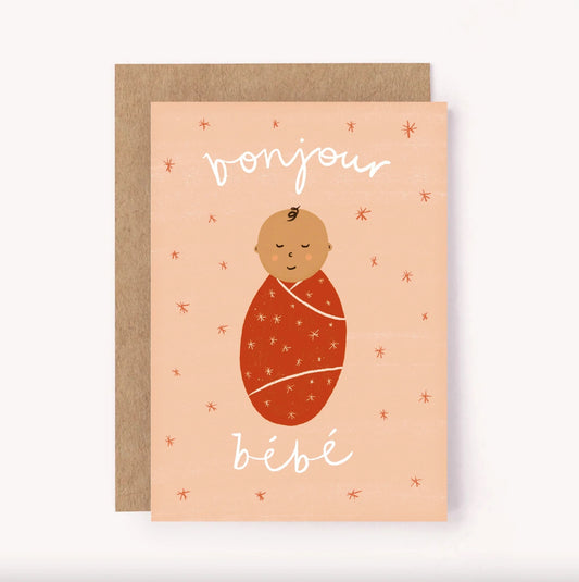 Bonjour Bebe Card Pink