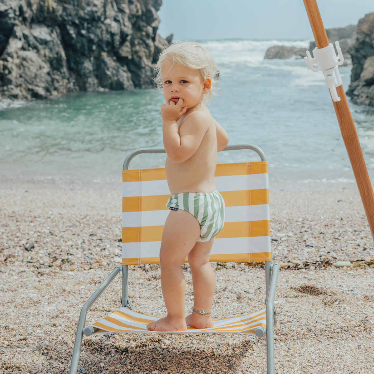 Coastal Stripe Reusable Swim Nappy