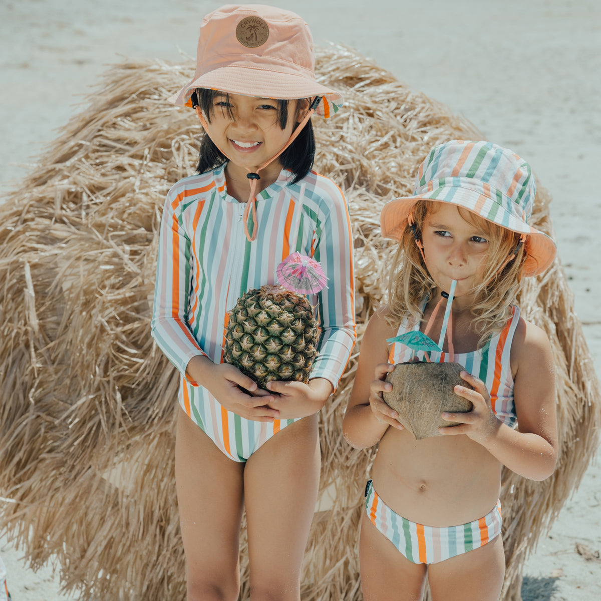 Summer Stripe Reversible Bucket Hat