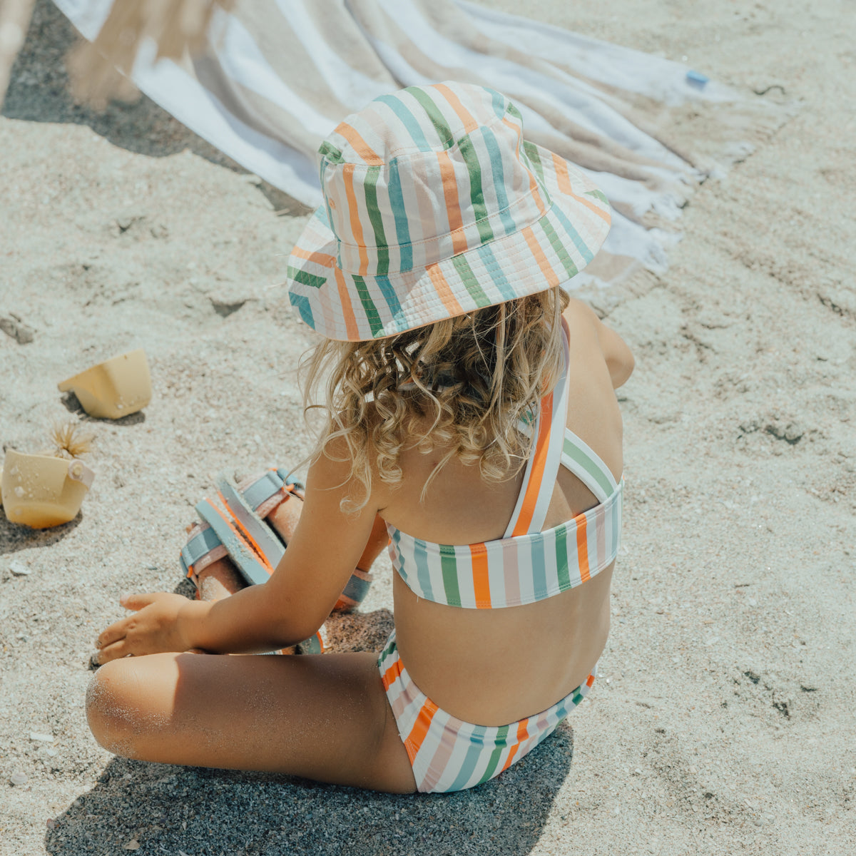 Summer Stripe Reversible Bucket Hat